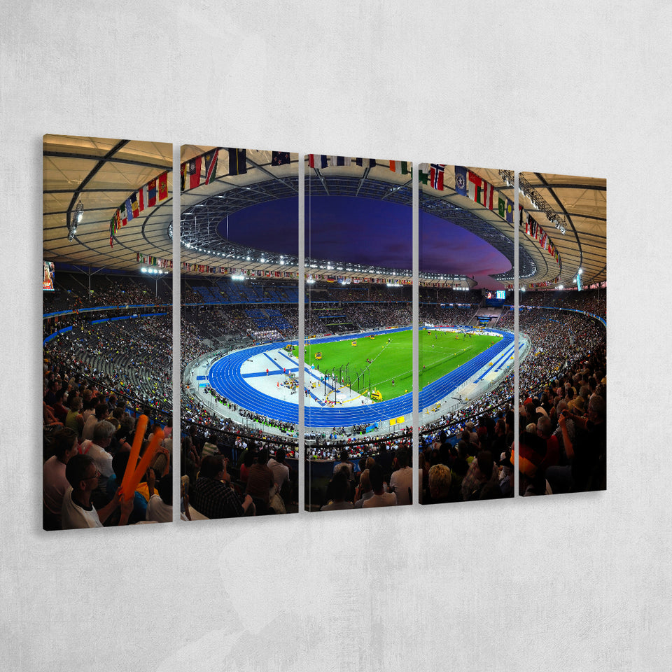 Berliner Olympiastadion Night, Stadium Canvas, Sport Art, Gift for him, Multi Panels B, Canvas Prints Wall Art Decor