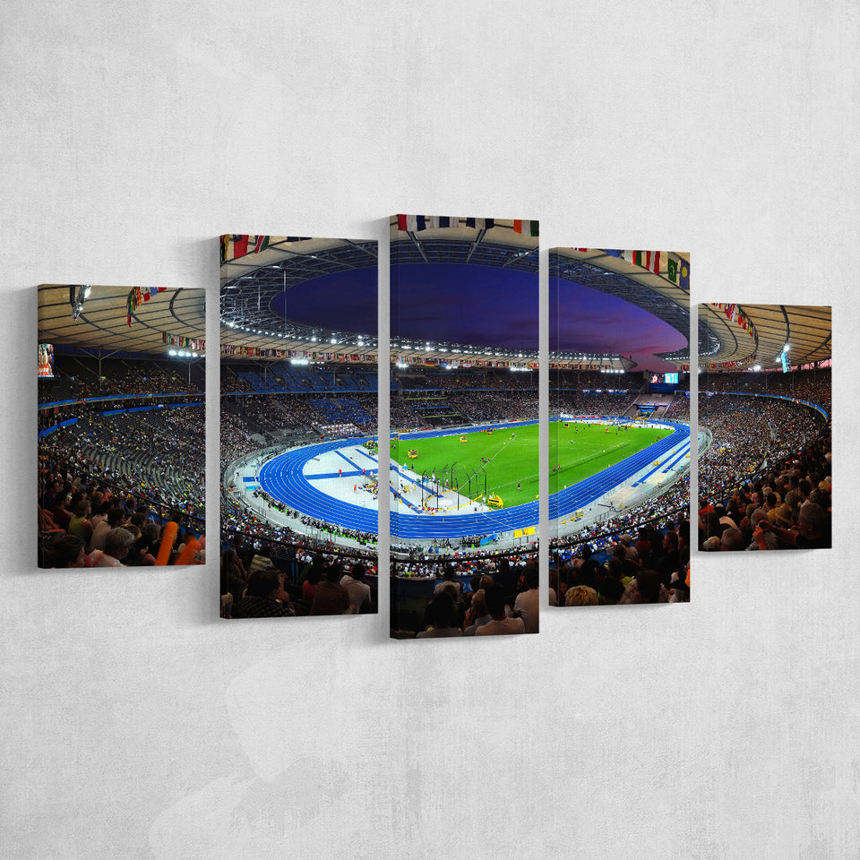 Berliner Olympiastadion Night, Stadium Canvas, Sport Art, Large Canvas, Multi Panels, Canvas Prints Wall Art Decor
