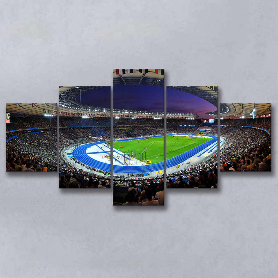 Berliner Olympiastadion Night, Stadium Canvas, Sport Art, Large Canvas, Multi Panels, Canvas Prints Wall Art Decor