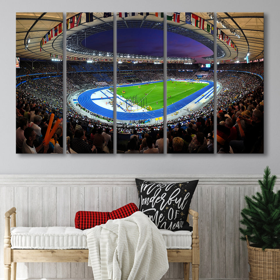 Berliner Olympiastadion Night, Stadium Canvas, Sport Art, Gift for him, Multi Panels B, Canvas Prints Wall Art Decor