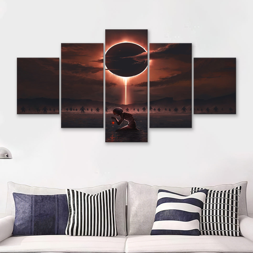 Berserk Griffith And The Band Of The Hawk 5 Piece Multi Panels Canvas Prints Wall Art - Painting Canvas,Wall Decor