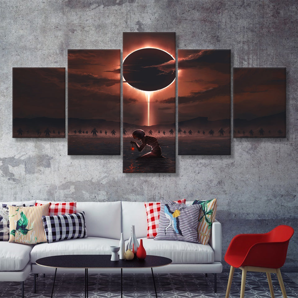 Berserk Griffith And The Band Of The Hawk 5 Piece Multi Panels Canvas Prints Wall Art - Painting Canvas,Wall Decor