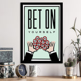 Bet On Yourself Motivational Framed Framed Art Prints Wall Decor - Painting Prints, Framed Picture