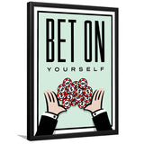 Bet On Yourself Motivational Framed Framed Art Prints Wall Decor - Painting Prints, Framed Picture