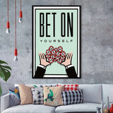 Bet On Yourself Motivational Framed Framed Art Prints Wall Decor - Painting Prints, Framed Picture