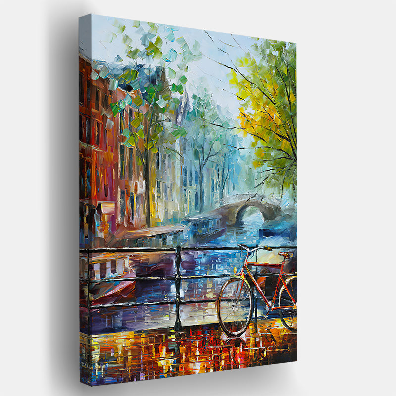 Bicycle In Amsterdam Canvas Wall Art - Canvas Prints, Prints for Sale, Canvas Painting, Canvas On Sale