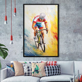 Bicycle Racer Acrylic Painting, Bike Lover Art, Painting Art, Framed Art Prints Wall Decor