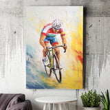 Bicycle Racer Acrylic Painting, Bike Lover Art, Painting Art, Canvas Prints Wall Art Home Decor