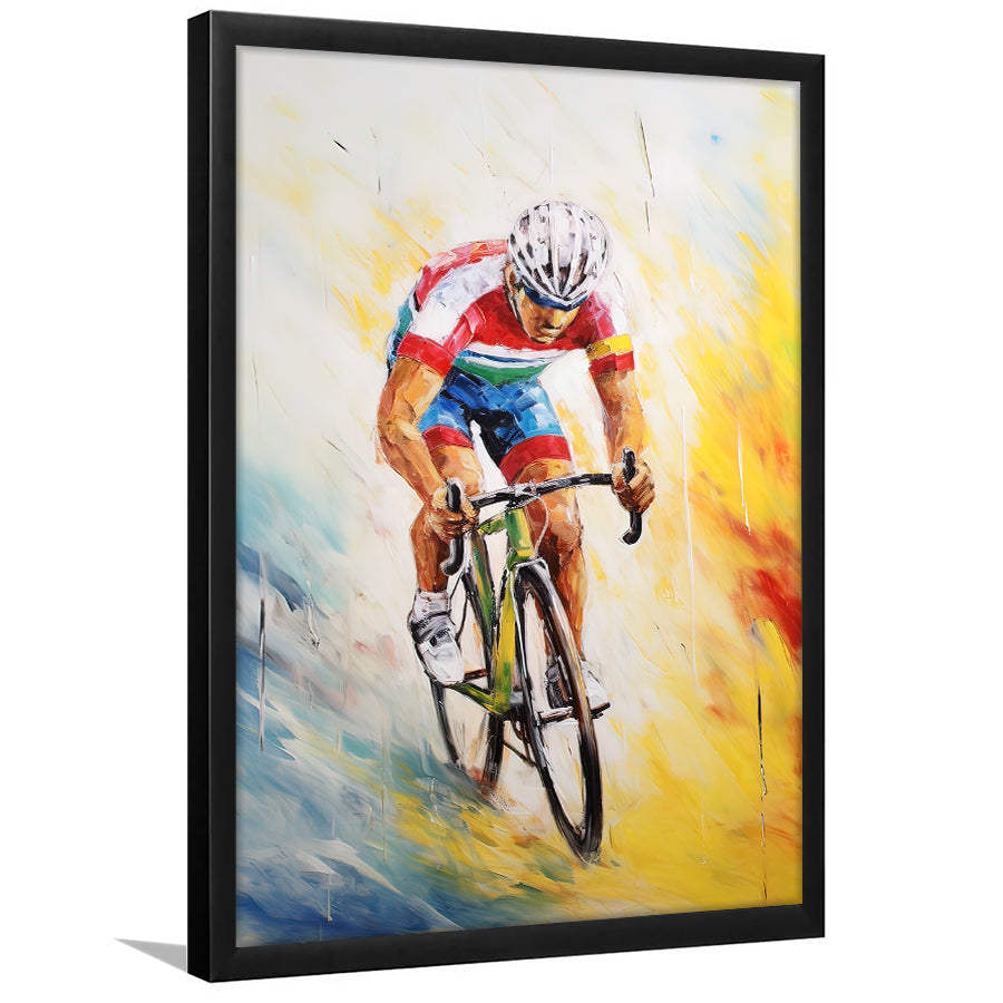 Bicycle Racer Acrylic Painting, Bike Lover Art, Painting Art, Framed Art Prints Wall Decor