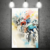 Bicycle Racer On The Race Ink Painting Watercolor, Bike Racing Lover, Painting Art, Canvas Prints Wall Art Home Decor