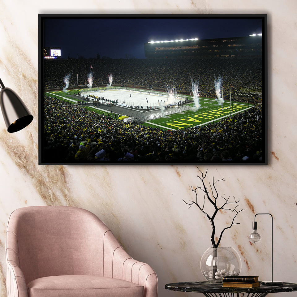 Big Chill in Michigan, Stadium Canvas, Sport Art, Gift for him, Framed Canvas Prints Wall Art Decor, Framed Picture