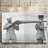 Big Gun Black And White Print, Giant Rifle Canvas Prints Wall Art Home Decor