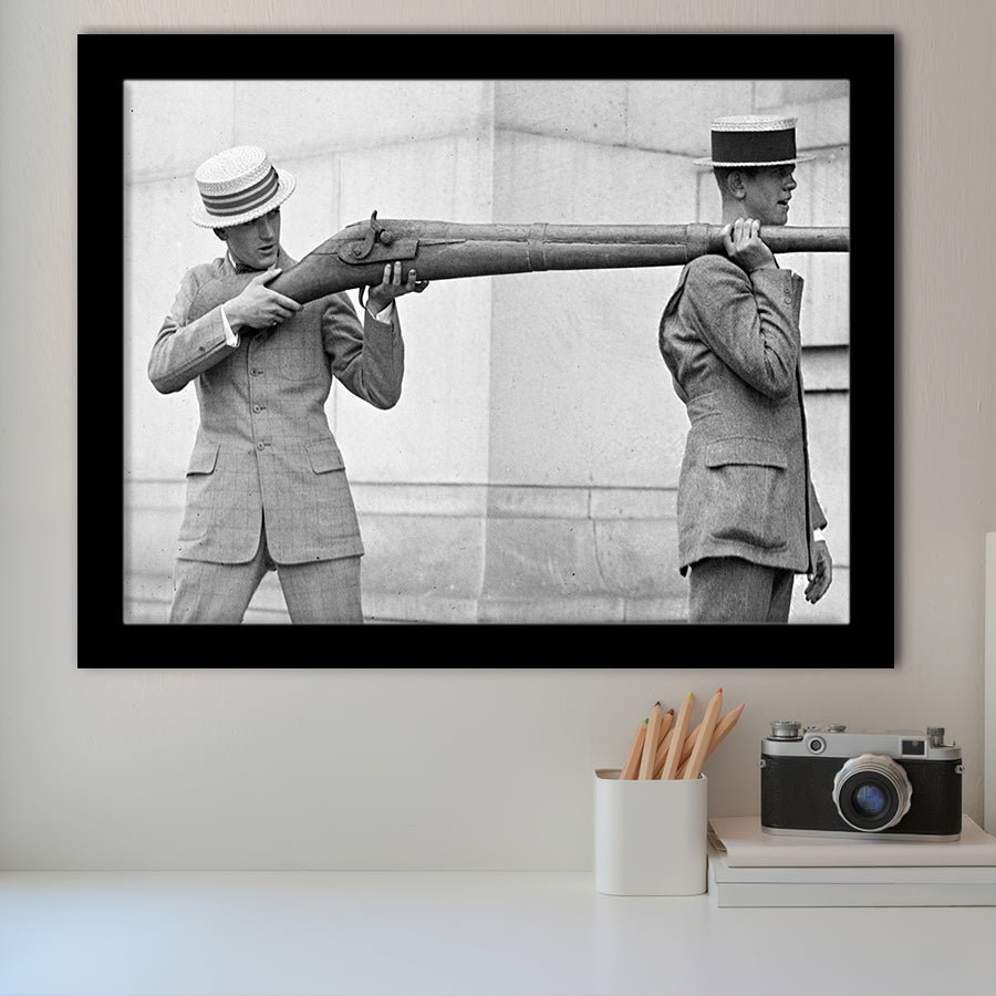 Big Gun Black And White Print, Giant Rifle Framed Art Prints, Wall Art,Home Decor,Framed Picture