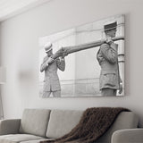 Big Gun Black And White Print, Giant Rifle Canvas Prints Wall Art Home Decor