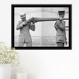 Big Gun Black And White Print, Giant Rifle Framed Canvas Prints Wall Art Home Decor,Floating Frame