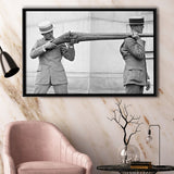 Big Gun Black And White Print, Giant Rifle Framed Canvas Prints Wall Art Home Decor,Floating Frame