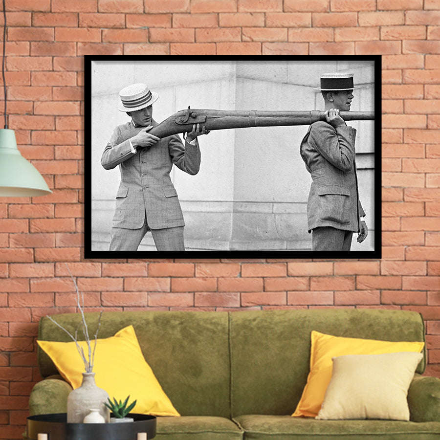 Big Gun Black And White Print, Giant Rifle Framed Art Prints, Wall Art,Home Decor,Framed Picture
