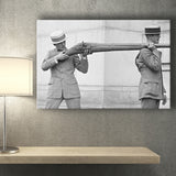 Big Gun Black And White Print, Giant Rifle Canvas Prints Wall Art Home Decor