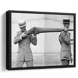 Big Gun Black And White Print, Giant Rifle Framed Canvas Prints Wall Art Home Decor,Floating Frame