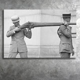 Big Gun Black And White Print, Giant Rifle Canvas Prints Wall Art Home Decor