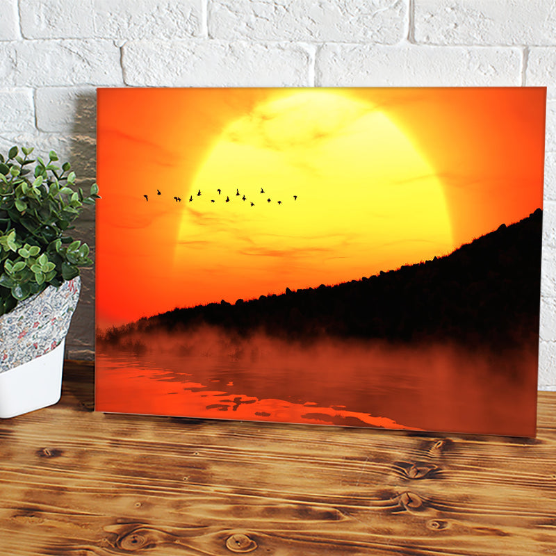 Big Sun Sunset Canvas Wall Art - Canvas Prints, Prints For Sale