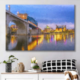Big Tennessee River Bridge Chattanooga Cityline Canvas Prints Wall Art Decor - Paiting Canvas, Art Prints, Wall Decor, For Sale