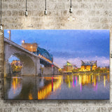 Big Tennessee River Bridge Chattanooga Cityline Canvas Prints Wall Art Decor - Paiting Canvas, Art Prints, Wall Decor, For Sale