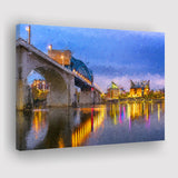 Big Tennessee River Bridge Chattanooga Cityline Canvas Prints Wall Art Decor - Paiting Canvas, Art Prints, Wall Decor, For Sale