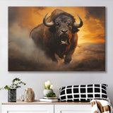 Big Bull Attack Canvas Prints Wall Art Home Decor, Painting Canvas, Living Room Wall Decor