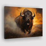 Big Bull Attack Canvas Prints Wall Art Home Decor, Painting Canvas, Living Room Wall Decor