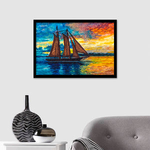 Big Sail Yacht Framed Wall Art - Framed Prints, Art Prints, Print for Sale, Painting Prints