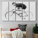 Bike Black And White Print, Bicycle Art Larger Canvas Art, 5 Piece Canvas Prints Wall Art Decor