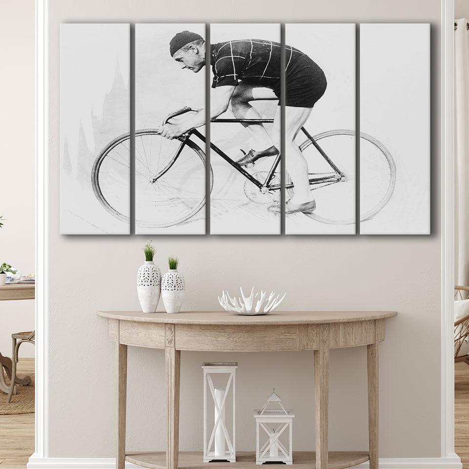 Bike Black And White Print, Bicycle Art Larger Canvas Art, 5 Piece Canvas Prints Wall Art Decor