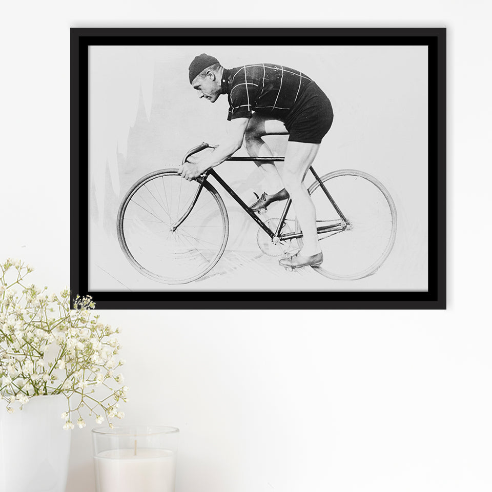Bike Black And White Print, Bicycle Art Framed Canvas Prints Wall Art Home Decor,Floating Frame