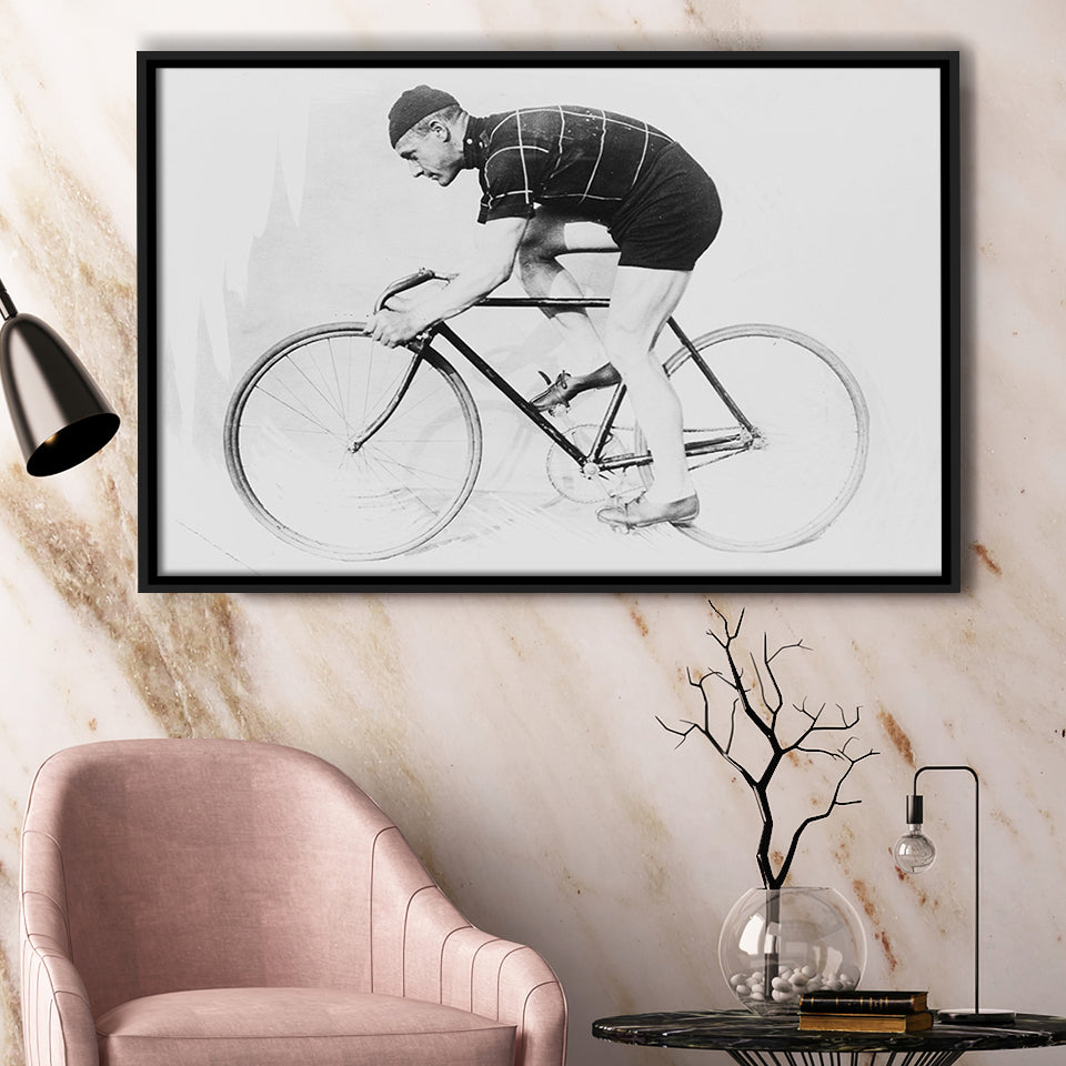 Bike Black And White Print, Bicycle Art Framed Canvas Prints Wall Art Home Decor,Floating Frame