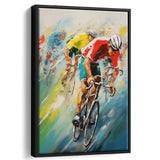 Bike Racing Lover, Acrylic Painting, Biker Love Art,Framed Canvas Prints,Floating Frame, Wall Art Home Decor