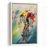 Bike Racing Lover, Acrylic Painting, Biker Love Art,Framed Canvas Prints,Floating Frame, Wall Art Home Decor