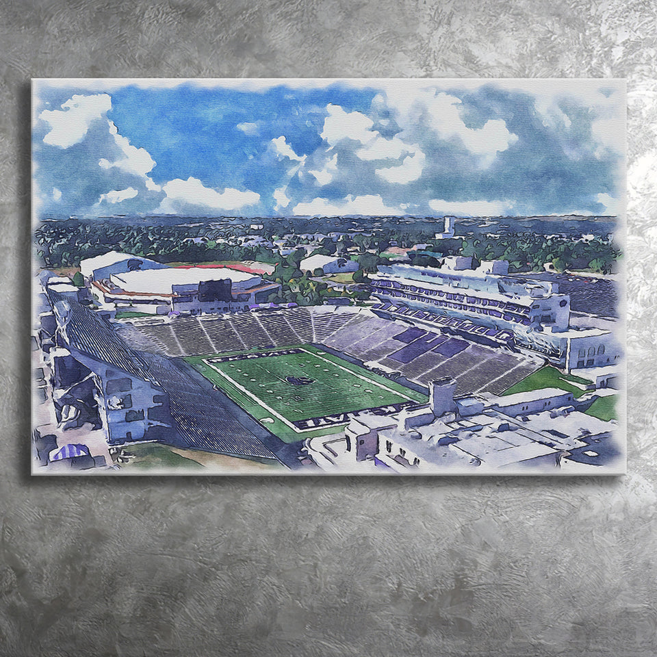 Bill Snyder Family Football Stadium Kansas State Stadium Watercolor, Sport Art Prints Fan Gift, Canvas Prints Wall Art Decor