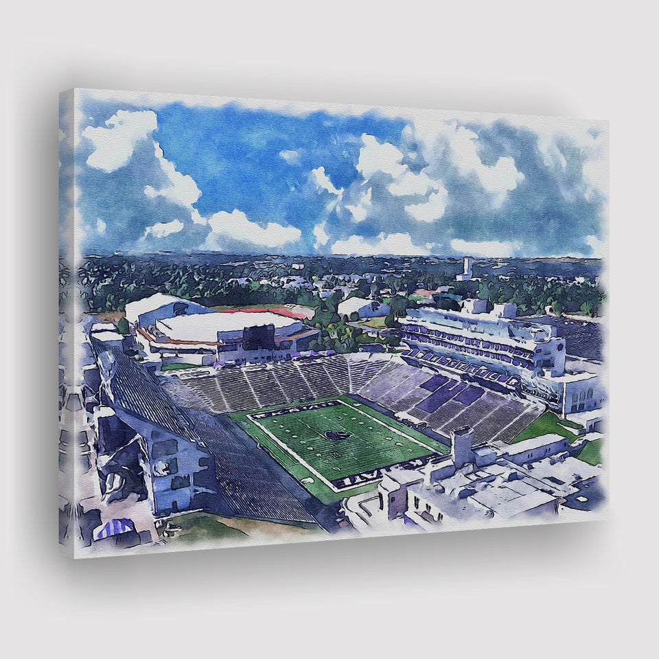 Bill Snyder Family Football Stadium Kansas State Stadium Watercolor, Sport Art Prints Fan Gift, Canvas Prints Wall Art Decor