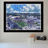 Bill Snyder Family Football Stadium Kansas State Stadium Watercolor, Sport Prints Fan Gift, Framed Art Prints Wall Art Decor
