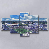 Bill Snyder Family Football Stadium Kansas State Stadium Watercolor, 5 Pieces, Multi Panel Canvas Prints Wall Art Decor