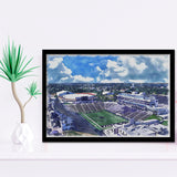 Bill Snyder Family Football Stadium Kansas State Stadium Watercolor, Sport Prints Fan Gift, Framed Art Prints Wall Art Decor