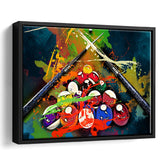 Billiards Canvas Art, Billiards Canvas Framed Canvas Prints Wall Art Decor, Black Floating Frame