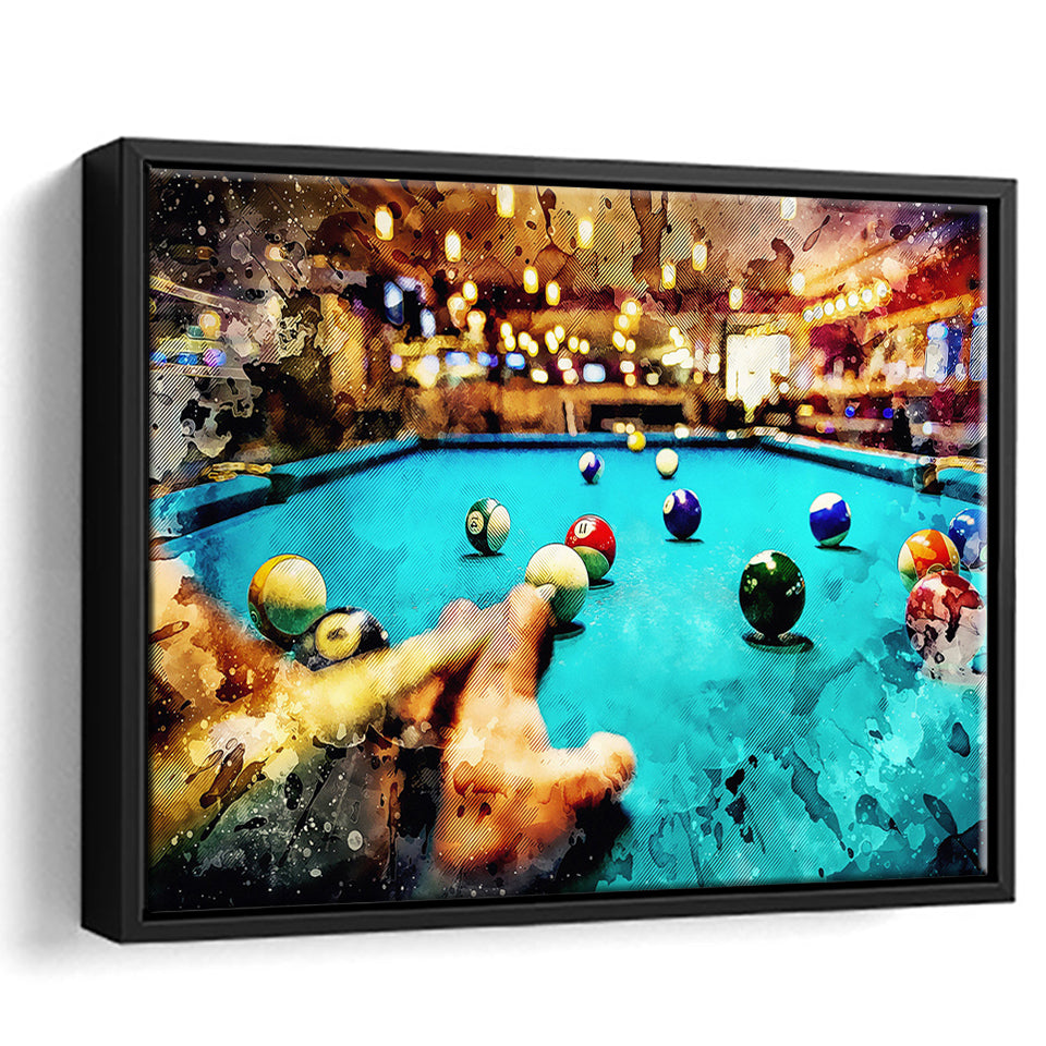 Billiards Canvas Print Framed Canvas Prints Wall Art - Painting Canvas,Framed Picture,Home Art Wall Decor