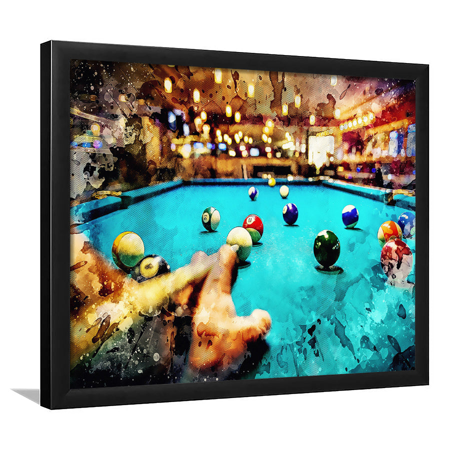 Billiards Canvas Print Framed Art Print Wall Decor - Painting Art, Framed Picture, Home Decor