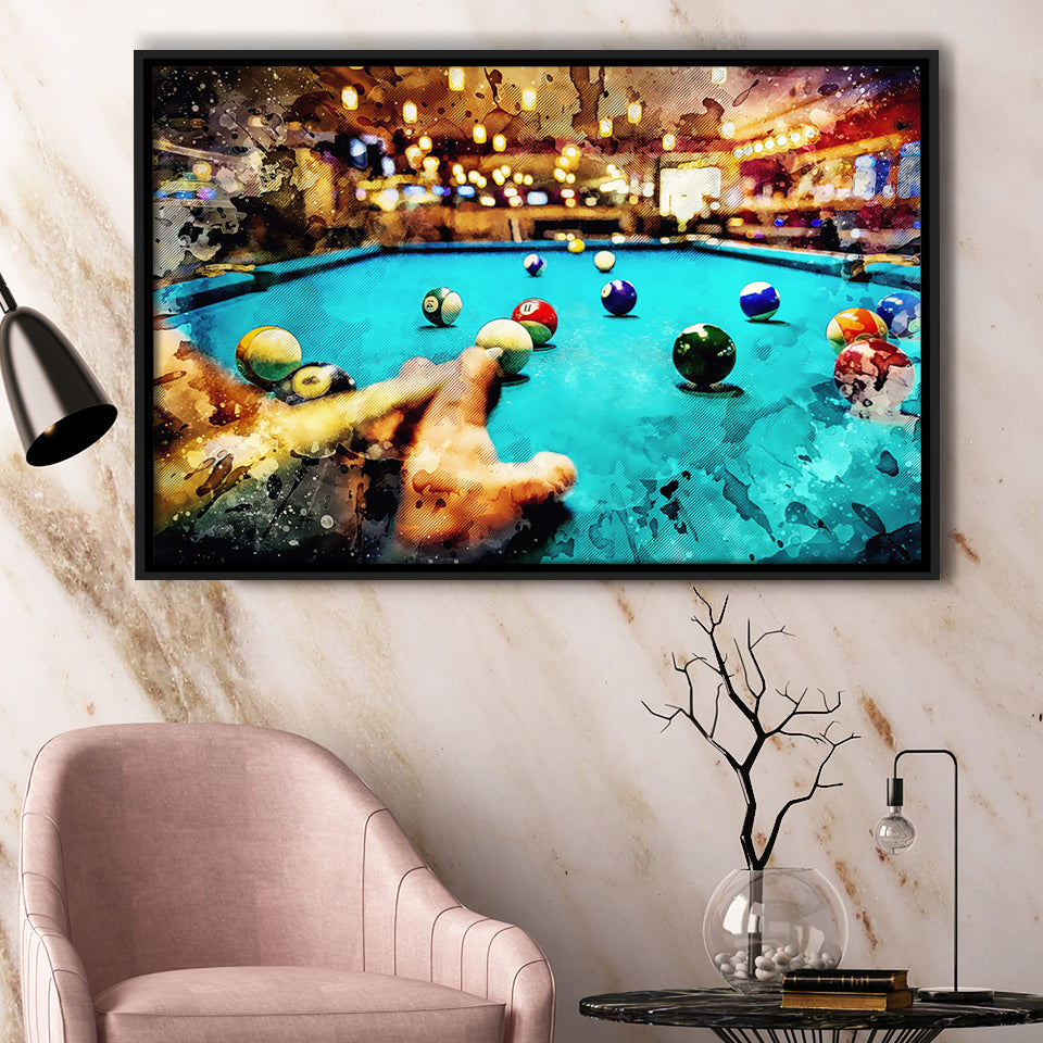 Billiards Canvas Print Framed Canvas Prints Wall Art - Painting Canvas,Framed Picture,Home Art Wall Decor