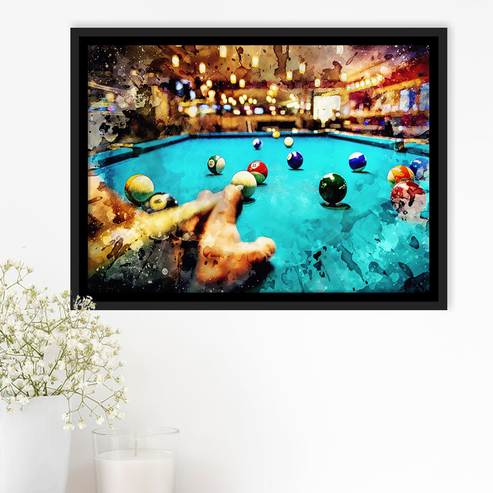 Billiards Canvas Print Framed Canvas Prints Wall Art - Painting Canvas,Framed Picture,Home Art Wall Decor