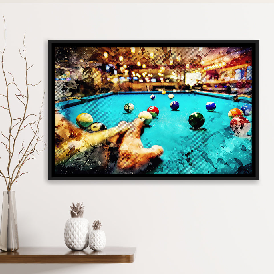 Billiards Canvas Print Framed Canvas Prints Wall Art - Painting Canvas,Framed Picture,Home Art Wall Decor