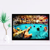 Billiards Canvas Print Framed Art Print Wall Decor - Painting Art, Framed Picture, Home Decor