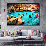 Billiards Canvas Print Framed Canvas Prints Wall Art - Painting Canvas,Framed Picture,Home Art Wall Decor